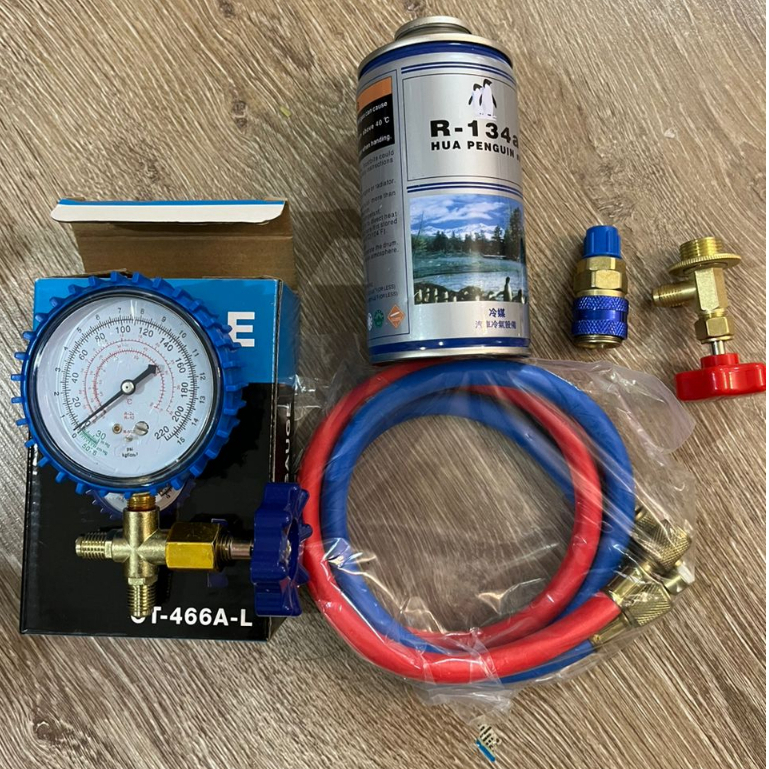 Car Aircond R134a DIY Refill Charging With Gauge Tambah gas aircond