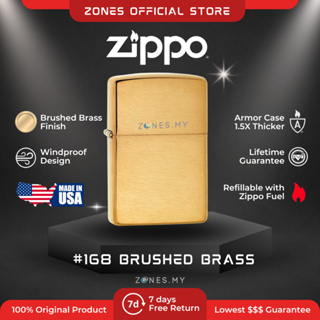 🇺🇸 ZIPPO 169 Armor® High Polish Brass Windproof Lighter, 168 Brushed, 28496 Tumbled, 29625 Coiled, Made in USA