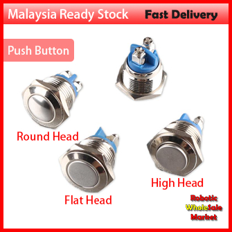1pcs New 16mm 2A/36V DC Metal Waterproof Push Button Momentary Horn Switch Start