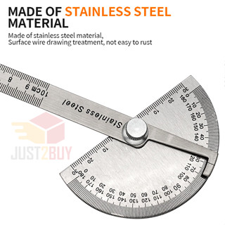 【10cm/14cm】180 Degree Protractor Metal Ruler Angle Finder Stainless ...