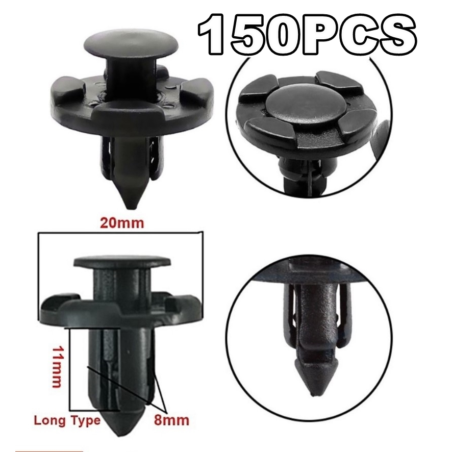 150PCS Car Clip Bumper Fastener Clip Long Type Myvi Aruz Bezza Alza