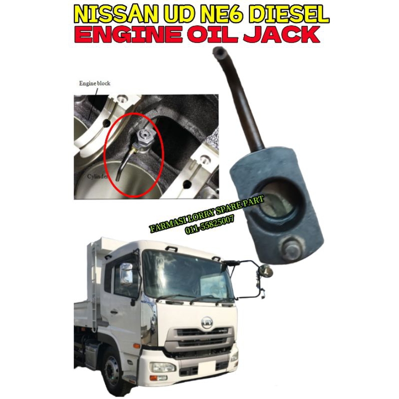 NISSAN UD NE6 DIESEL ENGINE OIL JACK OIL JET UNTUK LORRY MIXER TRUCK ...