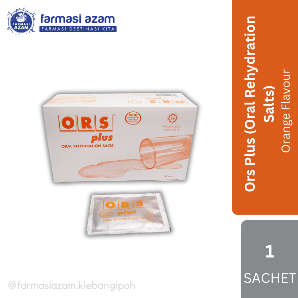 ORS PLUS(ORAL REHYDRATION SALTS) ORANGE FLAVOUR 1'S (EXP:1/2025 ...