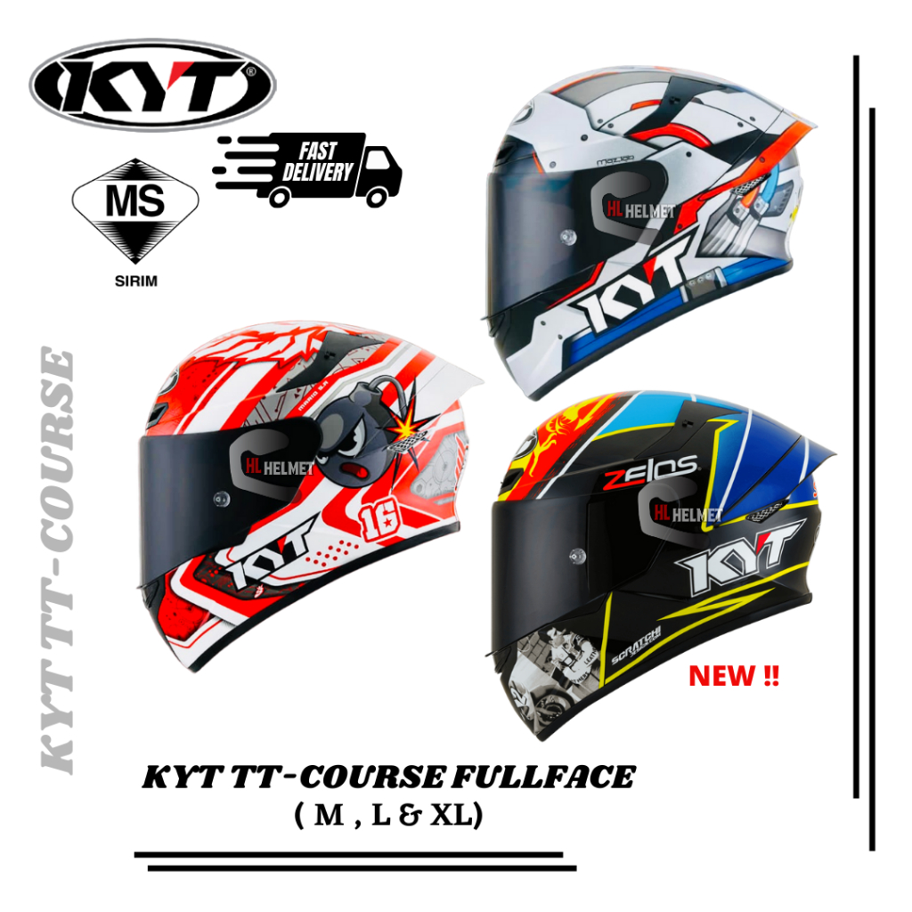 KYT TT COURSE 2023 HELMET KYT FULL FACE ORIGINAL (FULL FACE HELMET KYT