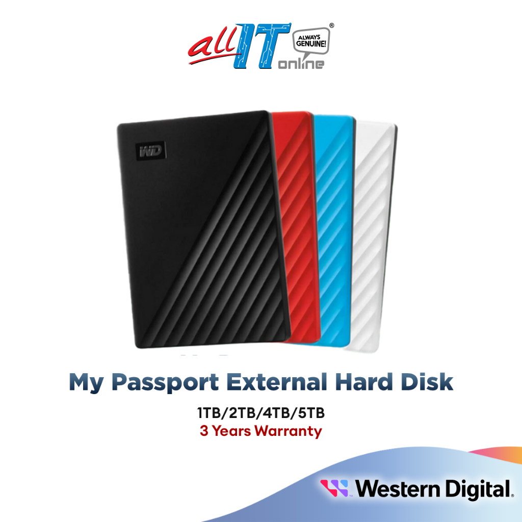 WD Western Digital My Passport USB3.0 Portable External Hard Disk Drive ...