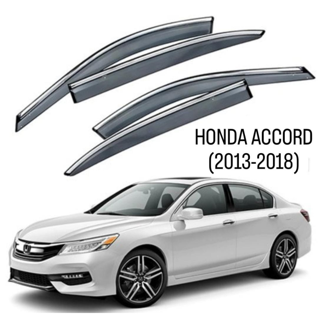 Honda Accord 2013 2014 Year Stainless Steel Chrome Lining Injection Door Visor Shopee Malaysia