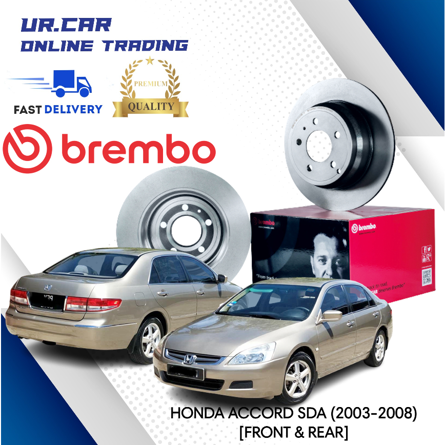 BREMBO HONDA DISC BRAKE ROTOR & BRAKE PAD ACCORD SDA (2003-2008) FRONT ...