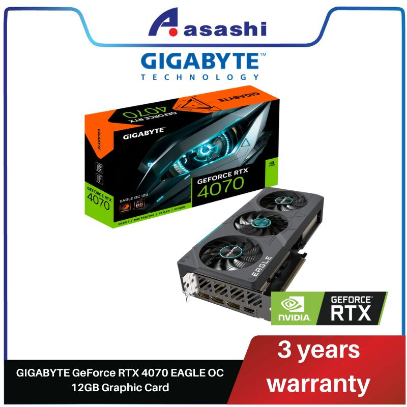 GIGABYTE GeForce RTX­­ 4070 EAGLE OC 12GB Graphic Card GV-N4070EAGLE-OC ...