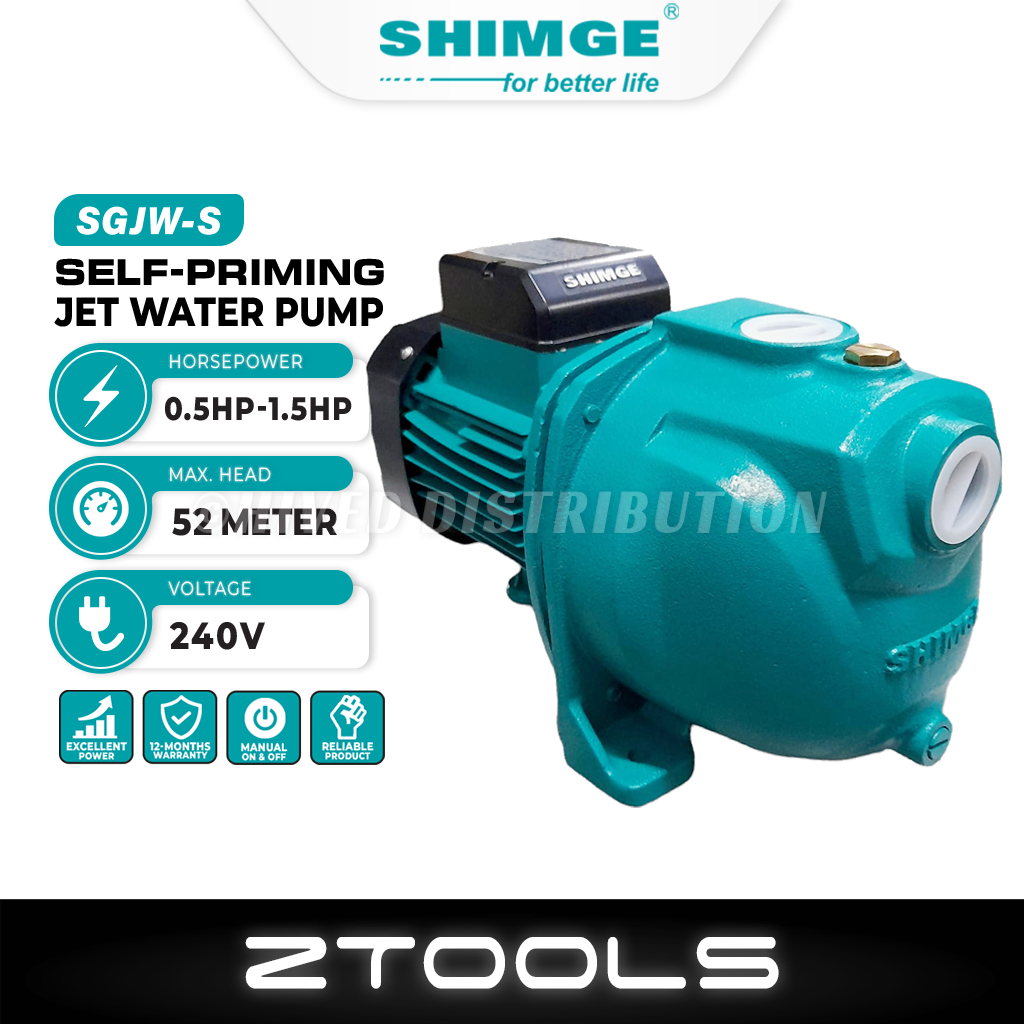 SHIMGE SGJWS Automatic SelfPriming Jet Pump 0.5HP & 1HP & 1.5HP
