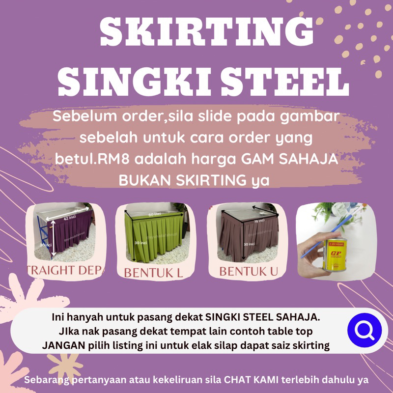 READY STOK SKIRTING SINGKI ZINK STEEL SAHAJA | Shopee Malaysia