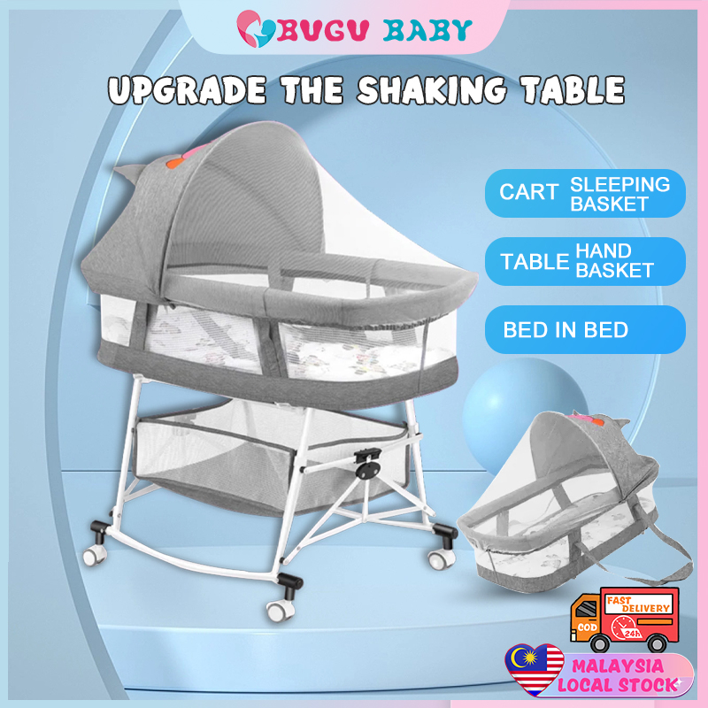 baby Cot white Newborn Baby Crib Portable foldable Baby Bed with
