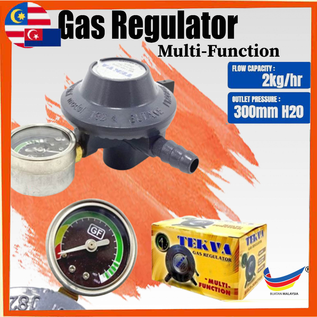 🔥 TEKVA 182AS Multifunction Gas Regulator with Pressure Gauge Low