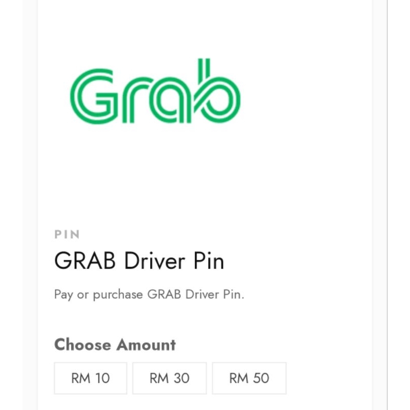Reload Pin Grab Driver Shopee Malaysia