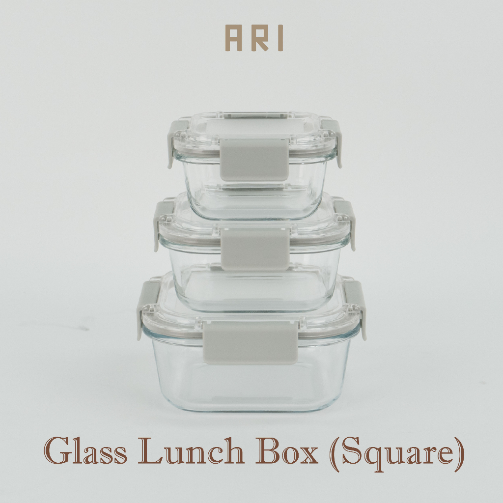 ARI Glass Food Container Microwave Freezer Safe Heat Cold Resistance ...