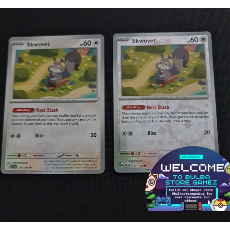 Skwovet 151/198 SV01 Pokemon TCG Card Game Scarlet & Violet Pokmon  Original | Shopee Malaysia