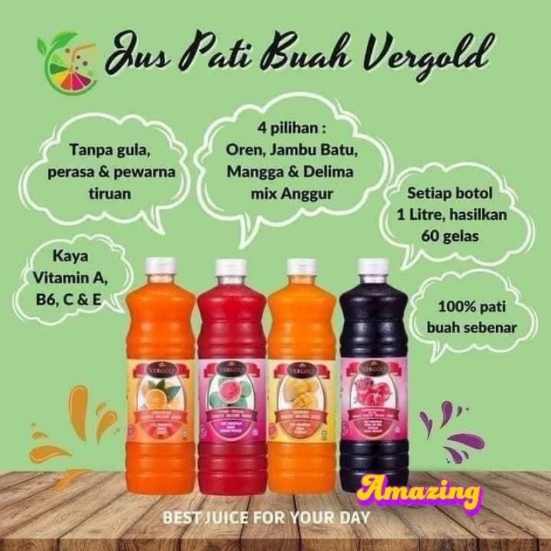 VERGOLD JUICE AMWAY - JUS PATI BUAH (ORANGE, MANGO PINK GUAVA ...