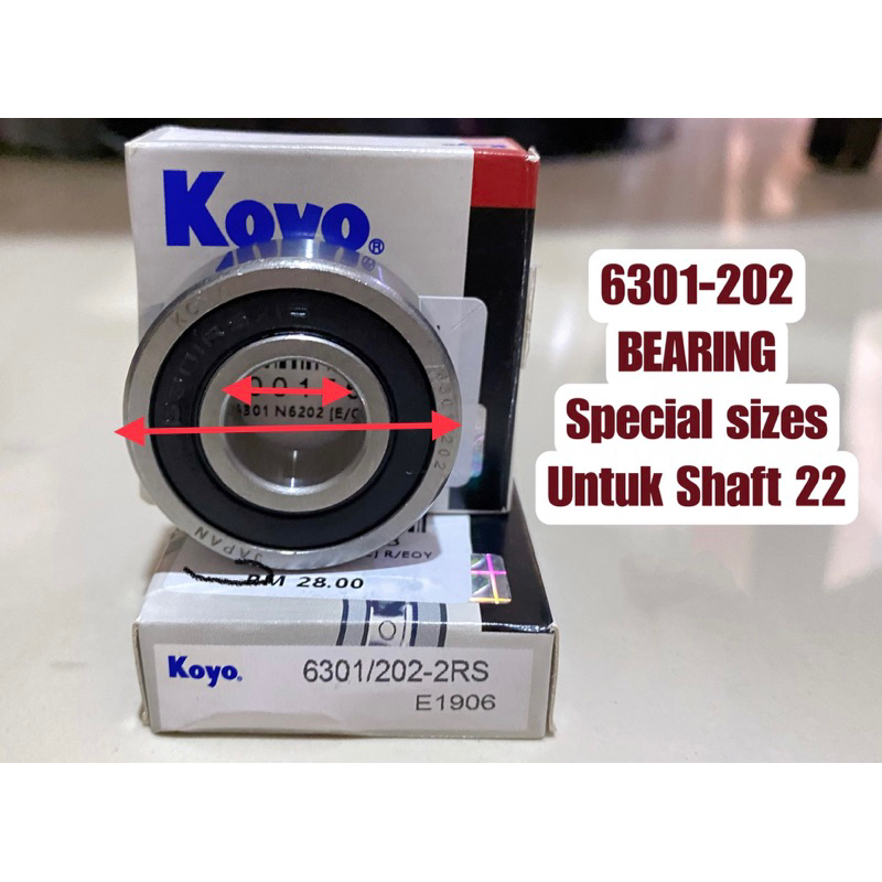 KOYO BEATING 6301-202-2RS BEARING SPECIAL SIZE Shaft 22 JAPAN | Shopee ...