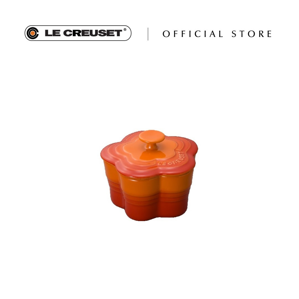 Le Creuset Stoneware Small Flower Ramekin with Lid Flame Shopee Malaysia