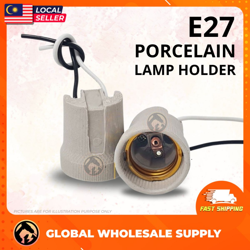 [1PCWIRE] E27 PORCELAIN Lamp Holder Light Bulb Holder ES Lamp Holder