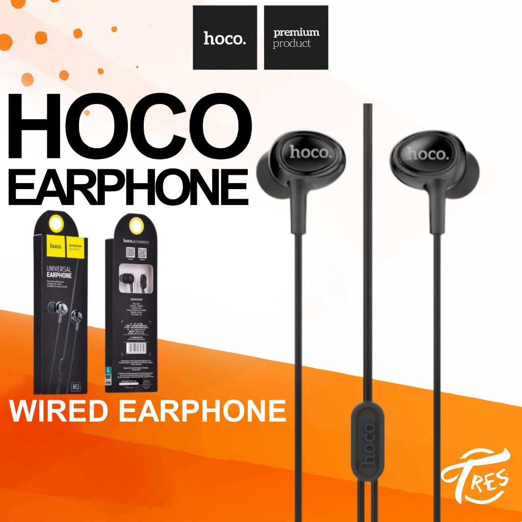 HOCO M3 Wired Earphone Original Hoco Premium Product Stereo Sound Male ...