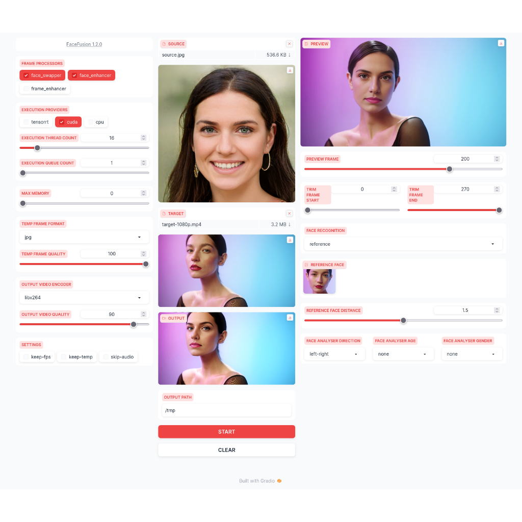 Ai Faceswap Software Facefusion Webui Plug & Use PC Full Set Deepfake Facetune Faceapp