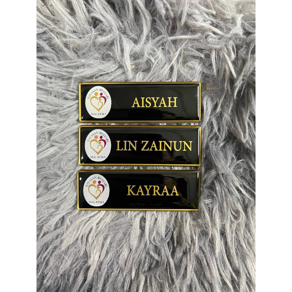 Name Tag Epoxy Acrylic Custom Logo (75X25mm) | Shopee Malaysia