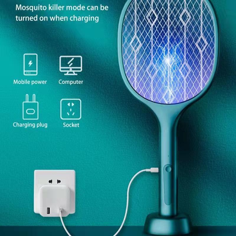 2 in 1 Electric Insect Racket Mosquito Swatter USB Rechargeable / Dual