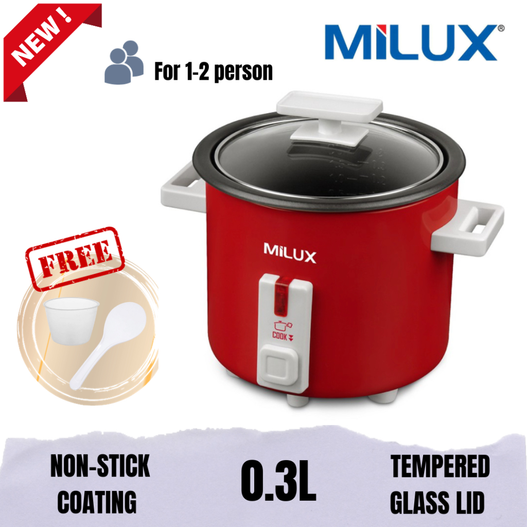 MILUX RICE COOKER NONSTICK MRC703 0.3L / 0.6L MINI RICE COOKER