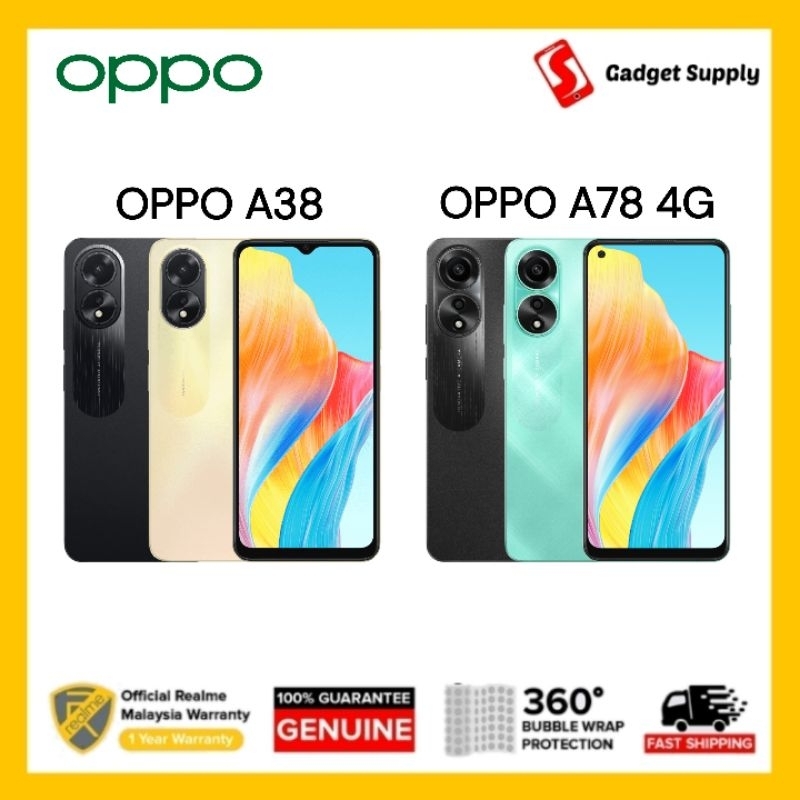 Oppo A38 (4GB+4GB Extended Ram)+128GB Rom (Original Malaysia Set) With  Premium Gift