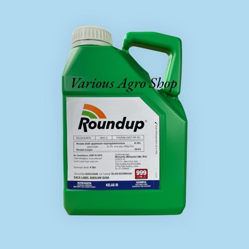 4L ROUND UP Glyphosate 41% Weed Killer Herbicide Racun Rumput | Shopee ...
