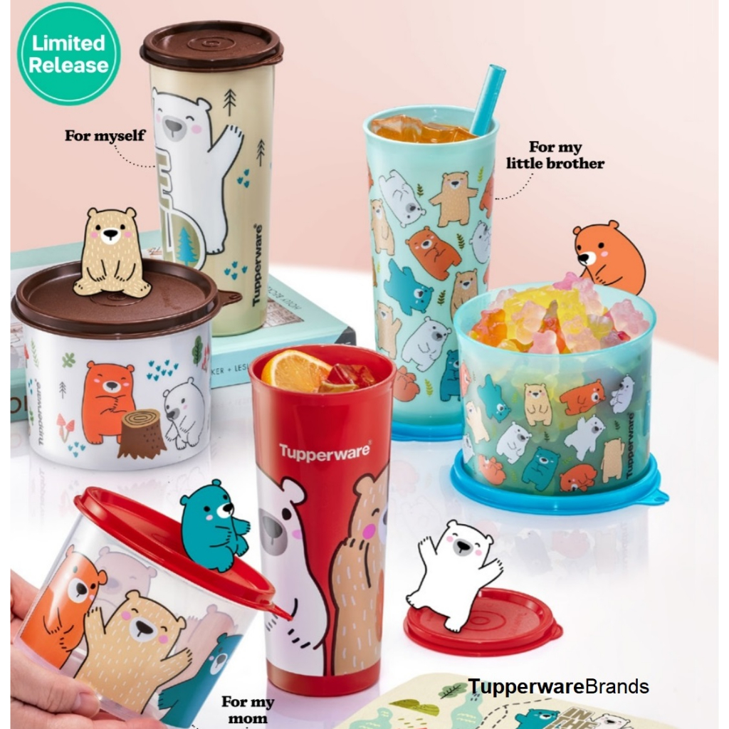 Tupperware Bear Buddy Set comprises Compact Canister (1) Giant Tumbler ...