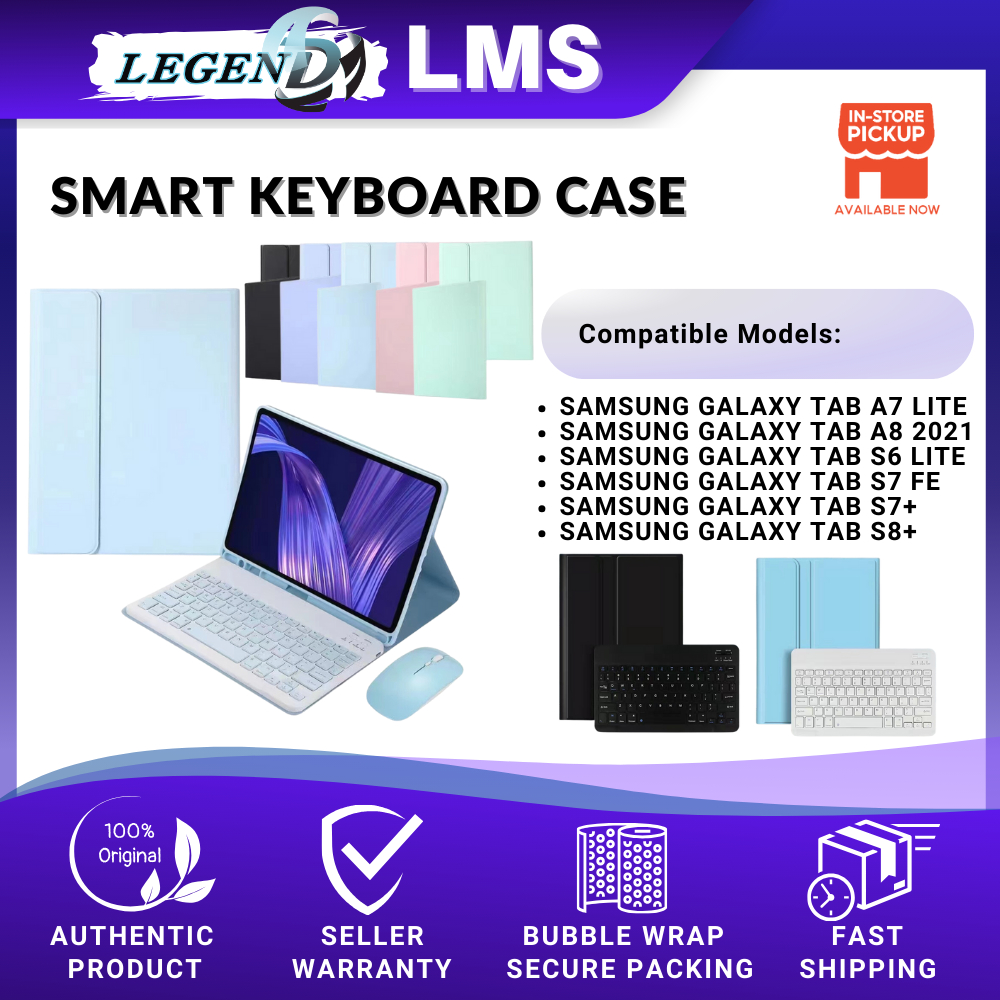 Smart Keyboard Case with Wireless Mouse Compatible for Samsung Tab A7