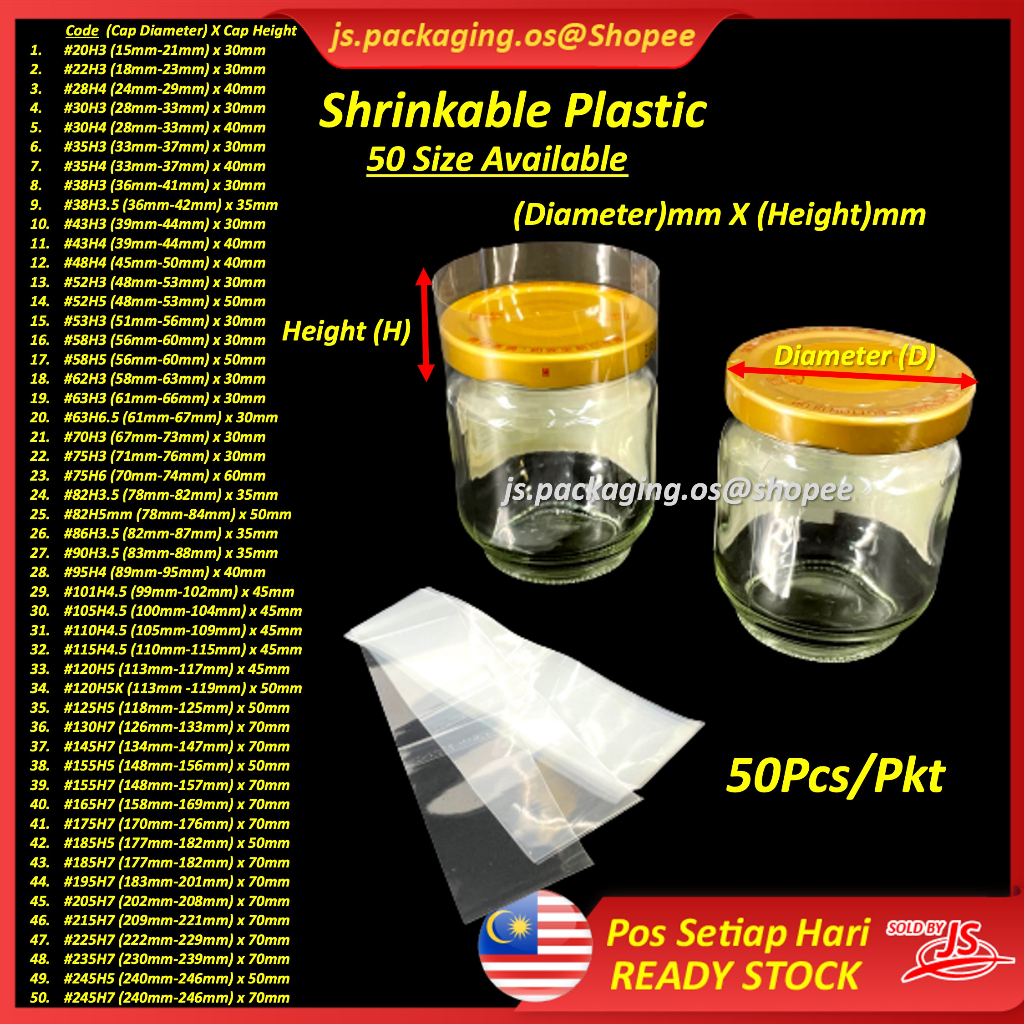 Shrinkable Plastic Sealer Heat Shrink Bands Cap Seal For Jars Bottles