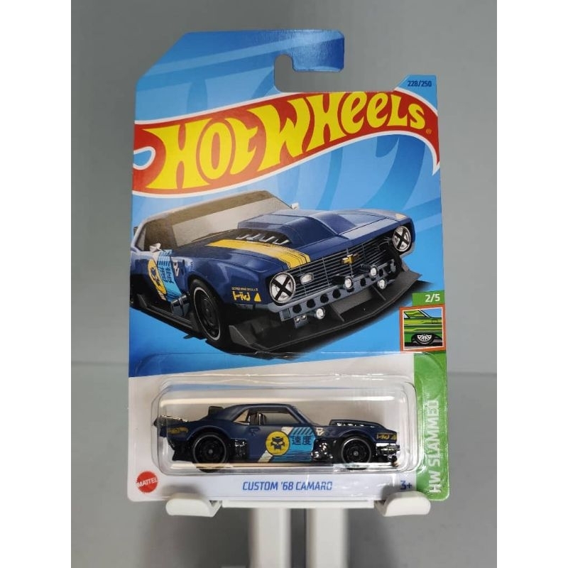 Hot Wheels Custom 68 Camaro Blue 228 250 2023 Hw Slammed 2 5