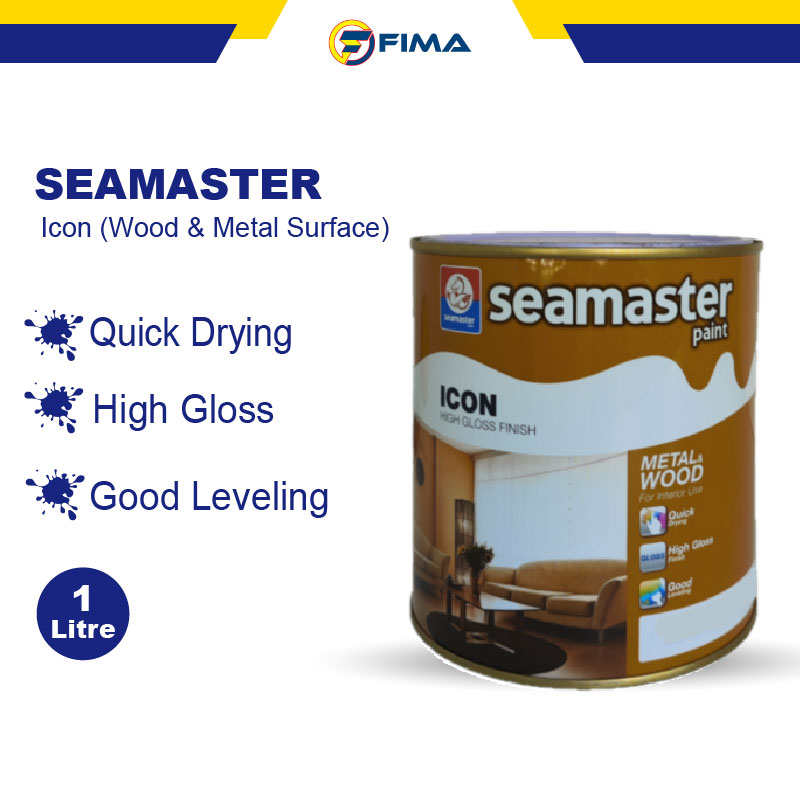 Seamaster Icon 1 Liter Wood & Metal Paint Oil-Based Cat Kayu Cat Besi ...