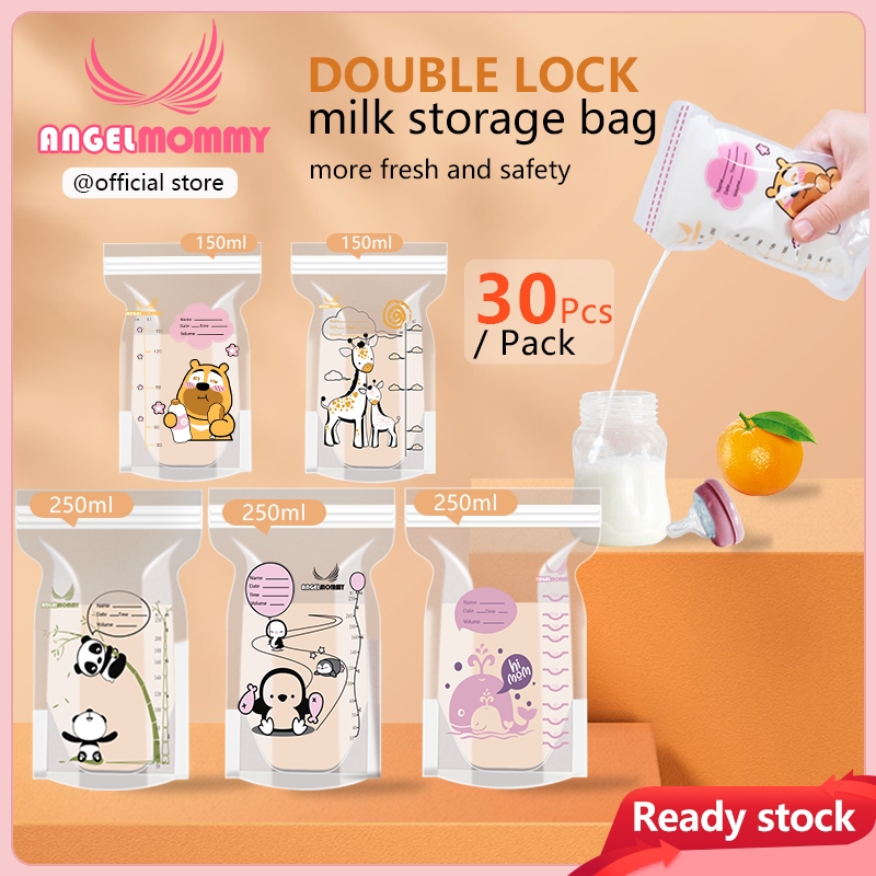 30PCS/PACK Milk Storage Bag Breastmilk Storage Bag Freshkeeping Double