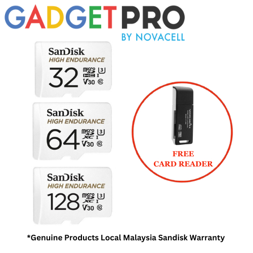 Sandisk High Endurance microSD Class 10 Memory Cards for Car Cam or IP