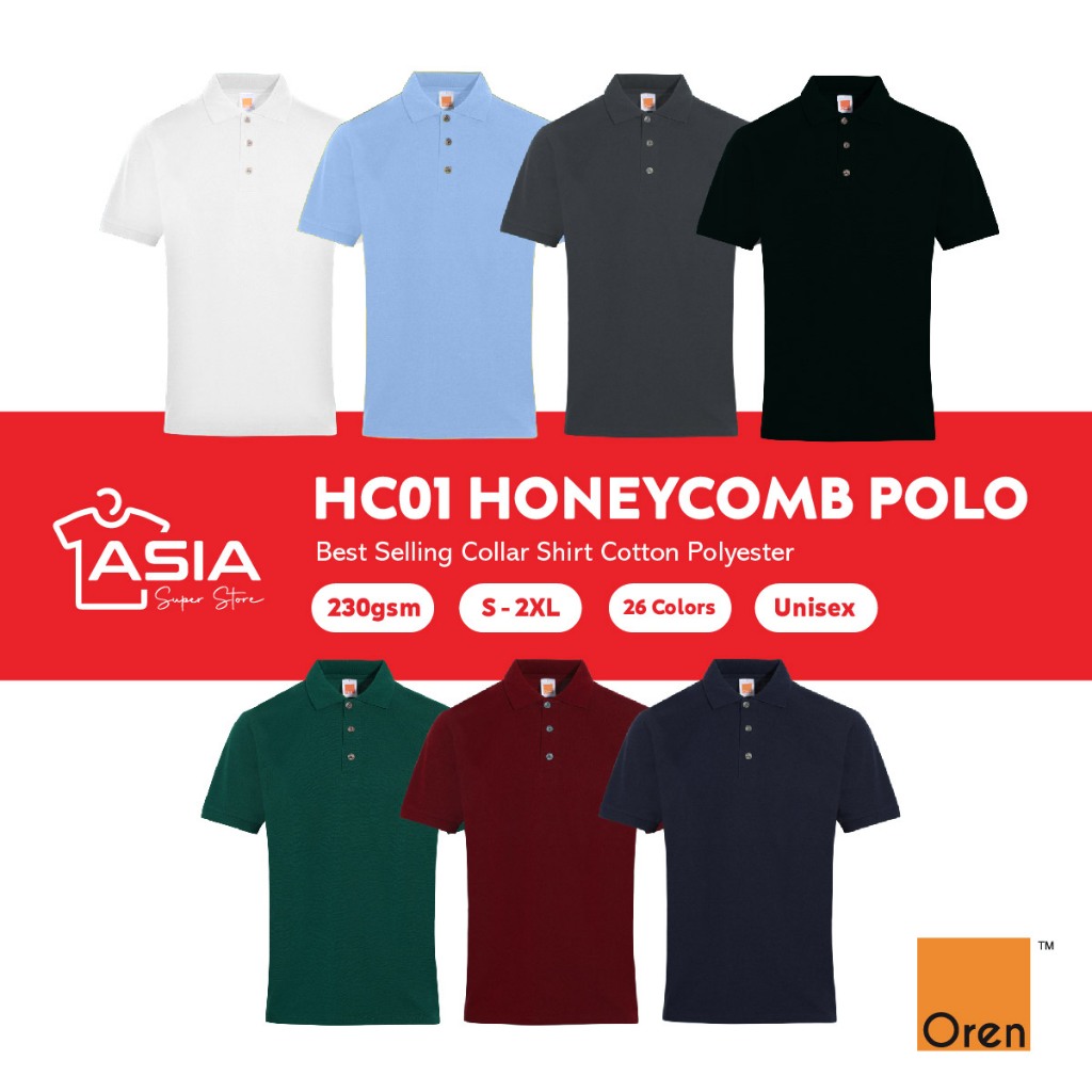 OREN SPORT Unisex Plain Polo Tee Baju Kosong Baju Berkolar Lelaki T ...