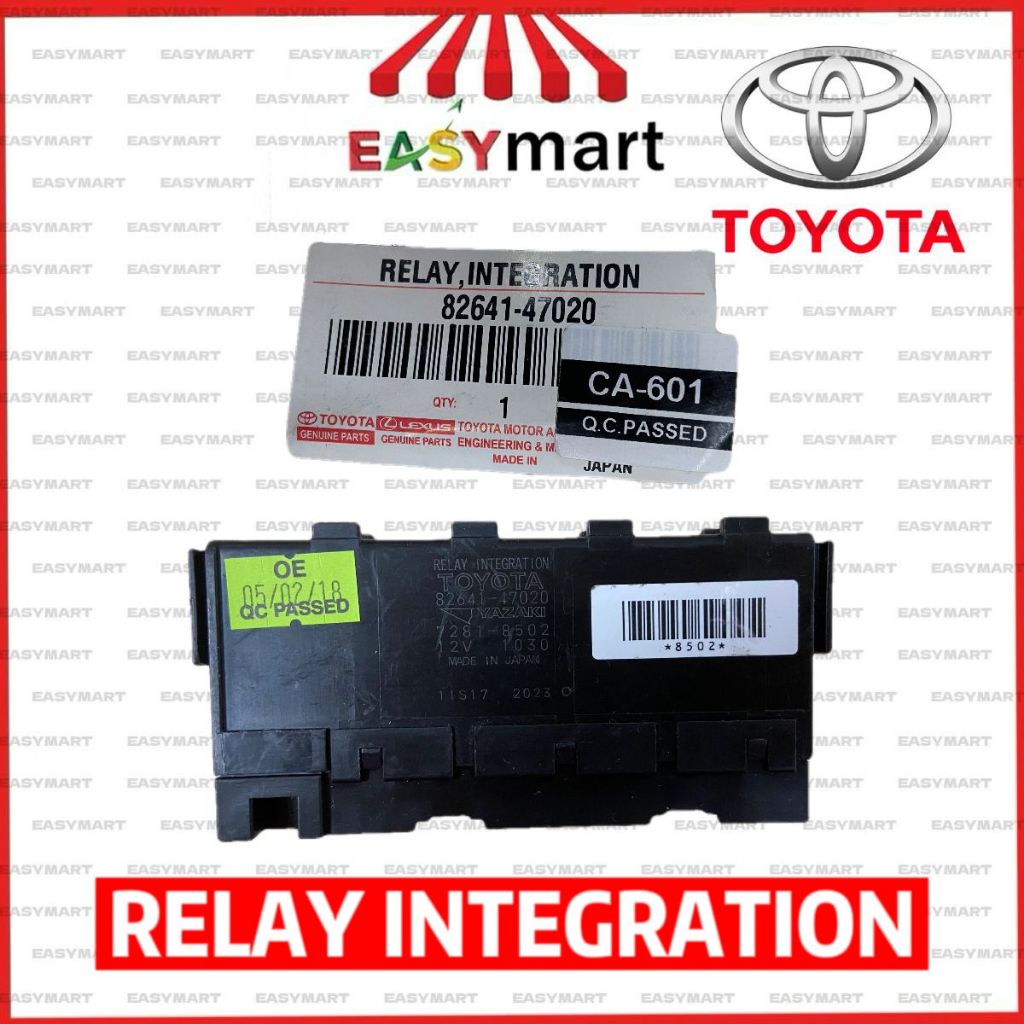 8264147020 Genuine Toyota RELAY, INTEGRATION 72818502 Shopee Malaysia