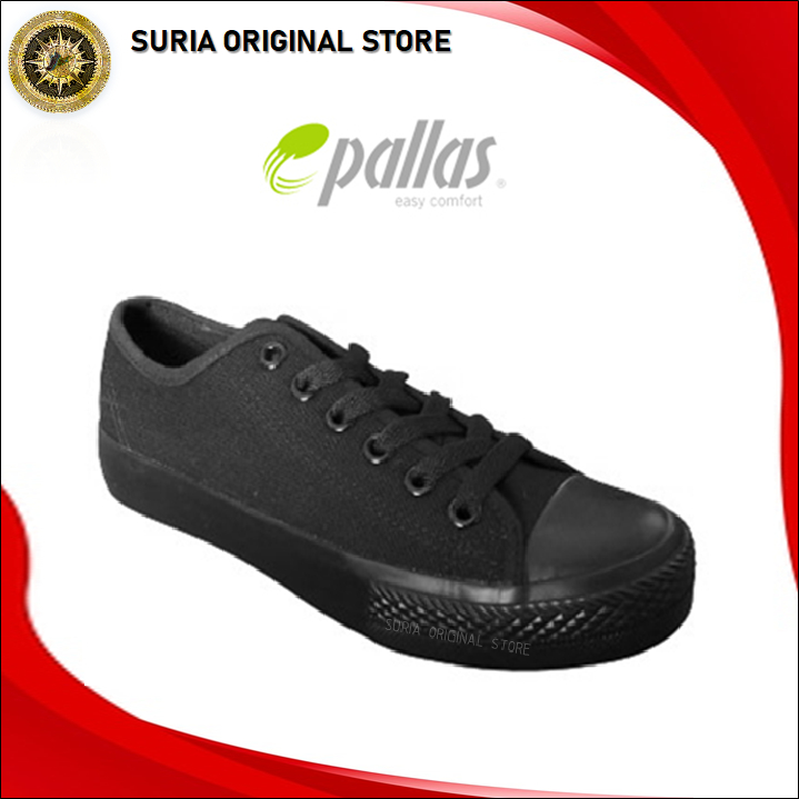 Original Pallas Unisex Black School Shoes Kasut Sekolah Hitam Pallas