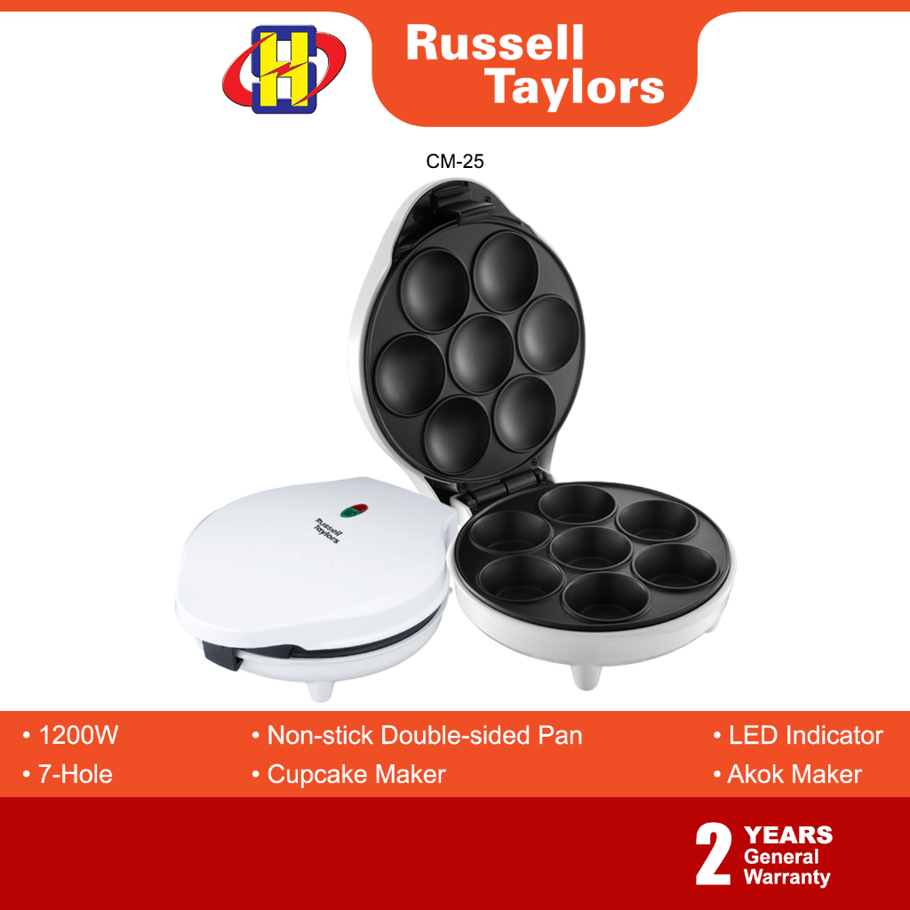 Russell Taylors 1200W CM-25 7 Hole Cupcake Maker