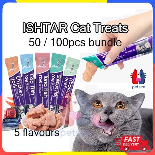 PETSEE ISHTAR Cat Treat Stick Bundle Cat Treat Bundle 貓條 100pcs Cat Wet ...