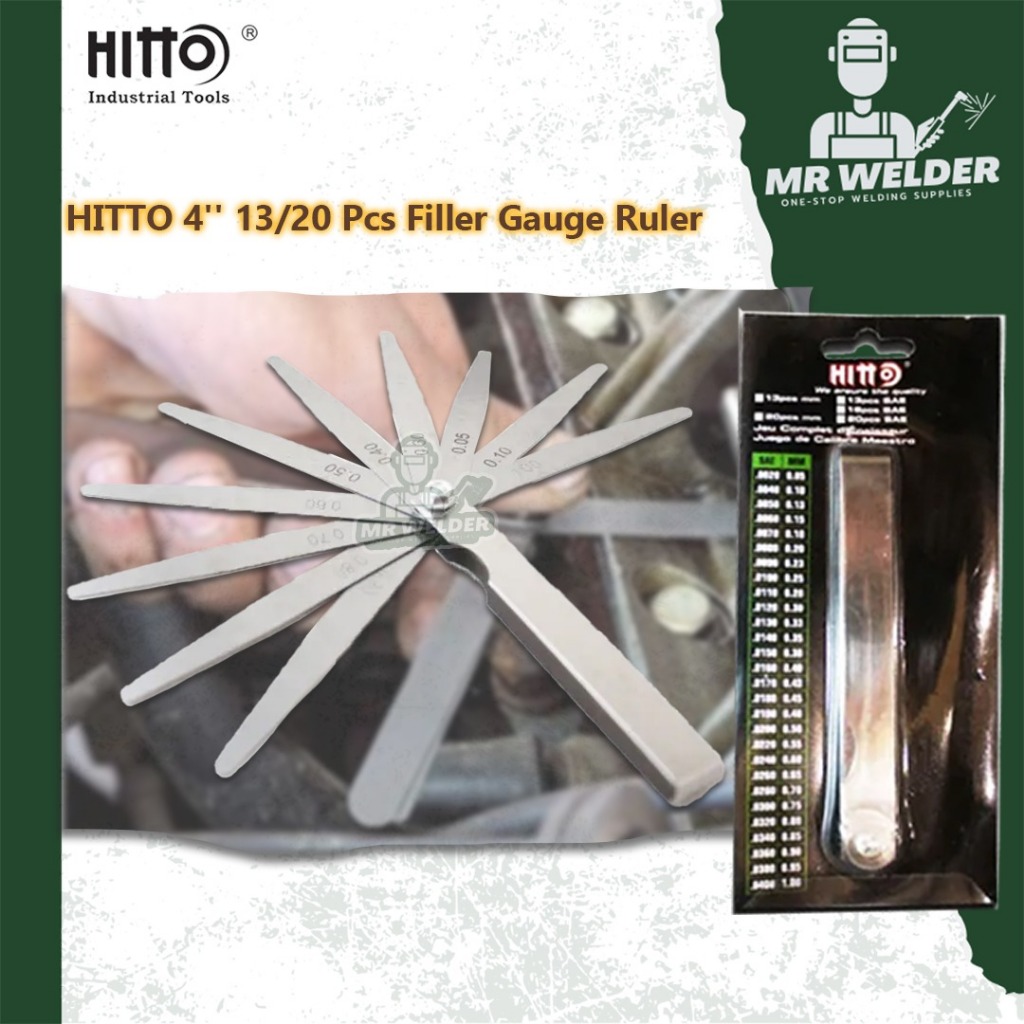 HITTO 4'' 13PC/20PC MM /INCH FEELER GAUGE /Blades Thickness Gap Filler ...
