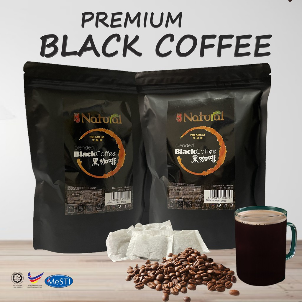 Natural Premium Coffee Blended Black Coffee /Kopi O (sugar free) (12g