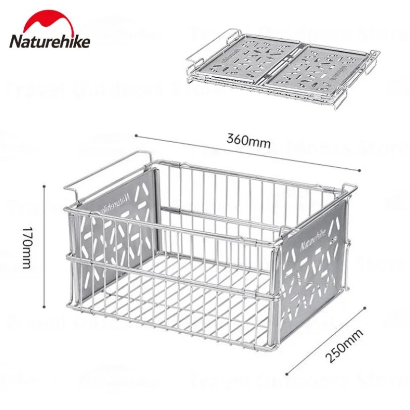 Naturehike RuiJie 7L IGT Folding Sink Drain Basket 304 Stainless Steel Storage Basket