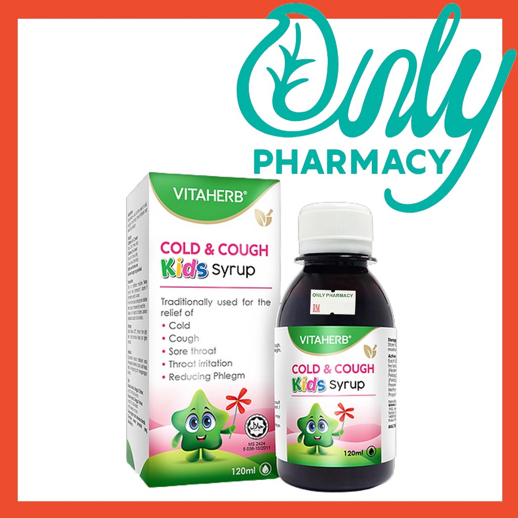 VITAHERB Cold And Cough Kids Syrup 120ml Ivy Leaf For Sore Throat
