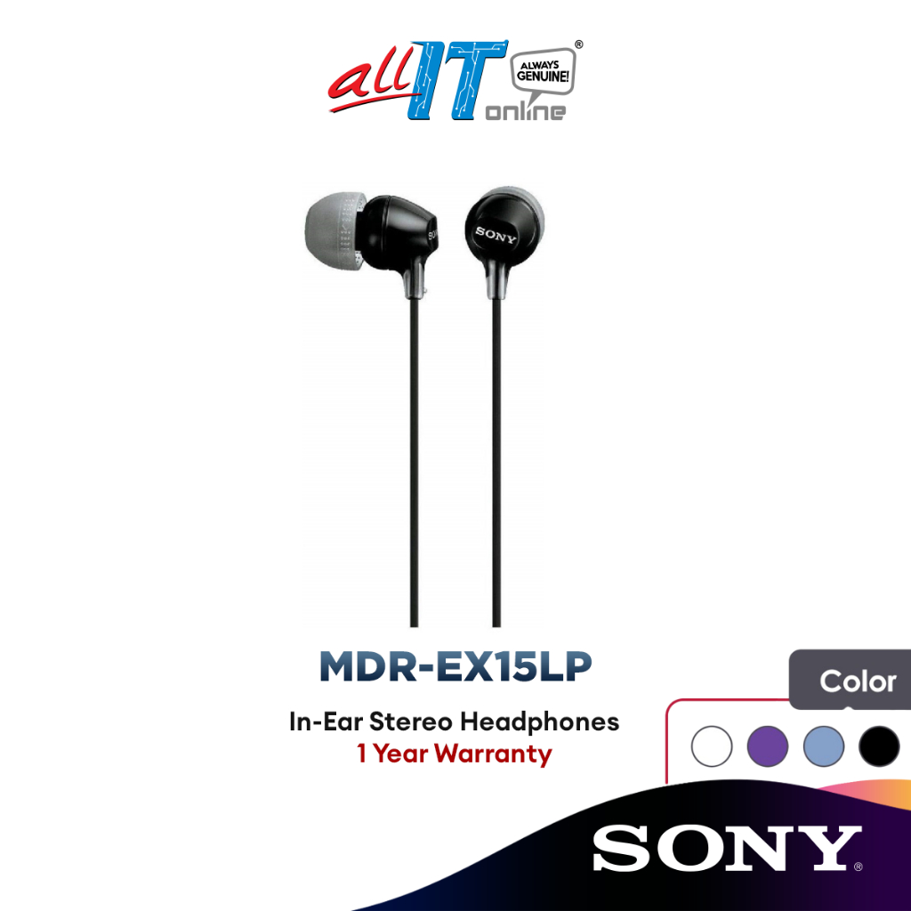 Sony MDREX15LP In-Ear Wired Earbuds - Black