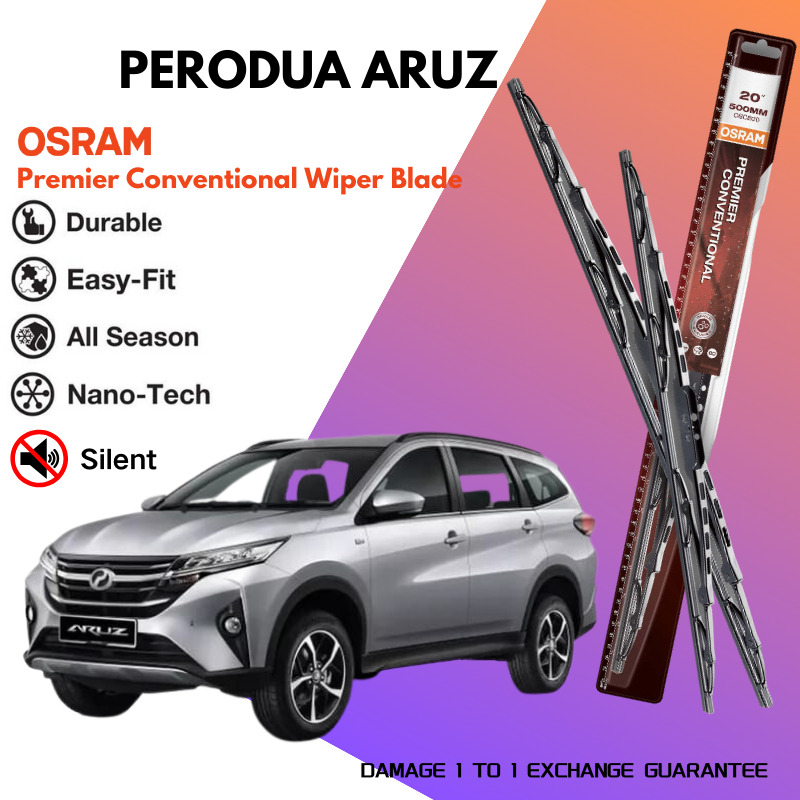 Perodua Aruz Original Osram Windshield Wiper Set Premier Conventional