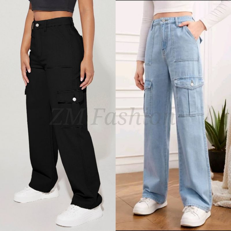 Size Denim Size 16 Pants for Women Women Pants Petal Pocket Waist Jeans  Long Trousers Loose Women's Jeans Casual Wide Leg Pants Denizen Boot Cut 