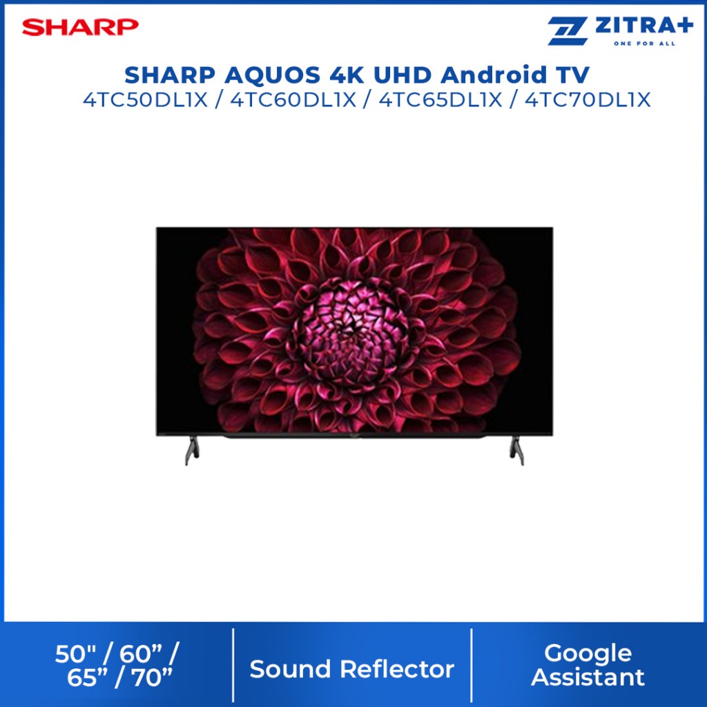 SHARP 50"/60"/65"/70" AQUOS 4K UHD Android TV YouTube Netflix